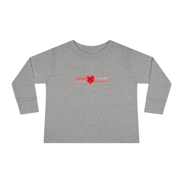 God is Love Cute Heart Toddler Long Sleeve Tee, Kids Gift, Valentine's Day Outfit, Baby Shower, Everyday Wear, Playtime Shirt