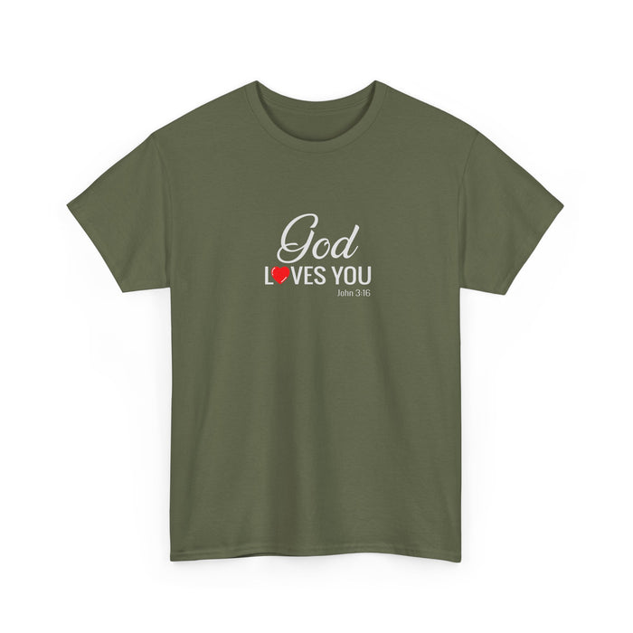 God Loves You Unisex Heavy Cotton Tee