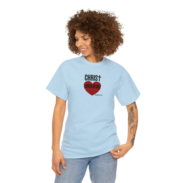 Christ Lives in Me Women’s Unisex Heavy Cotton Tee