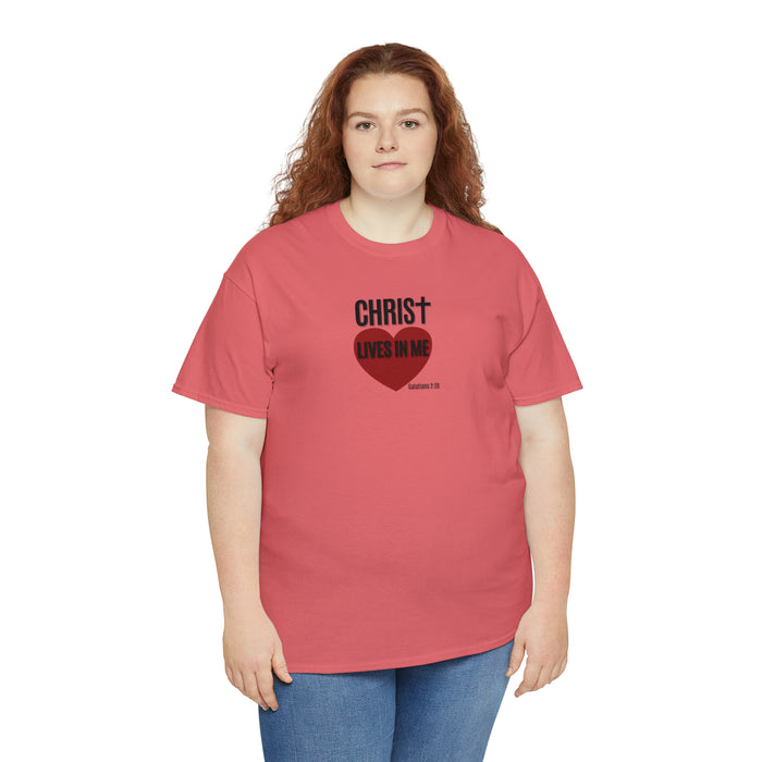 Christ Lives in Me Women’s Unisex Heavy Cotton Tee