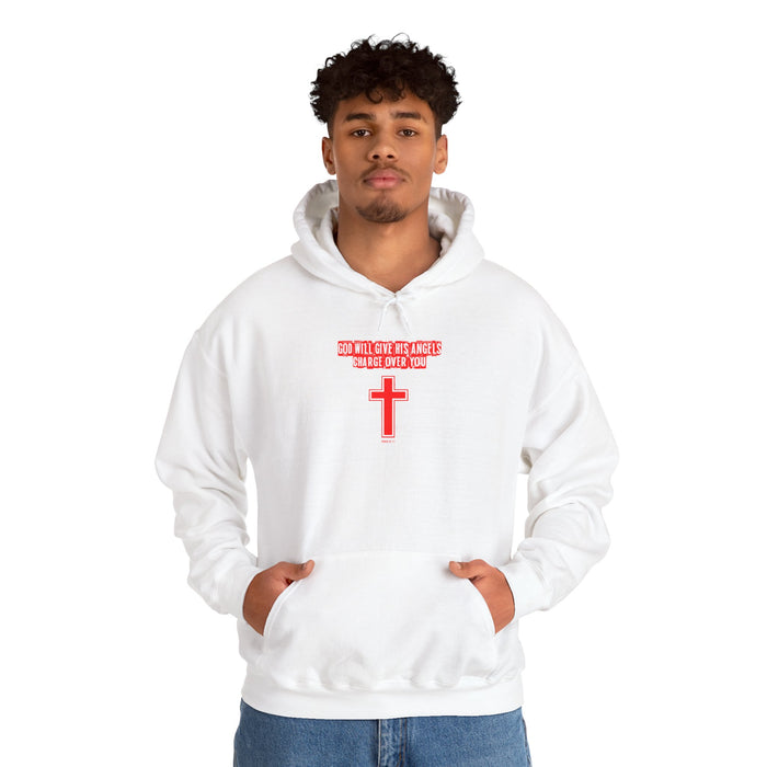 God Will Give His Angels Charge Over You Men’s Unisex Heavy Blend™ Hooded Sweatshirt