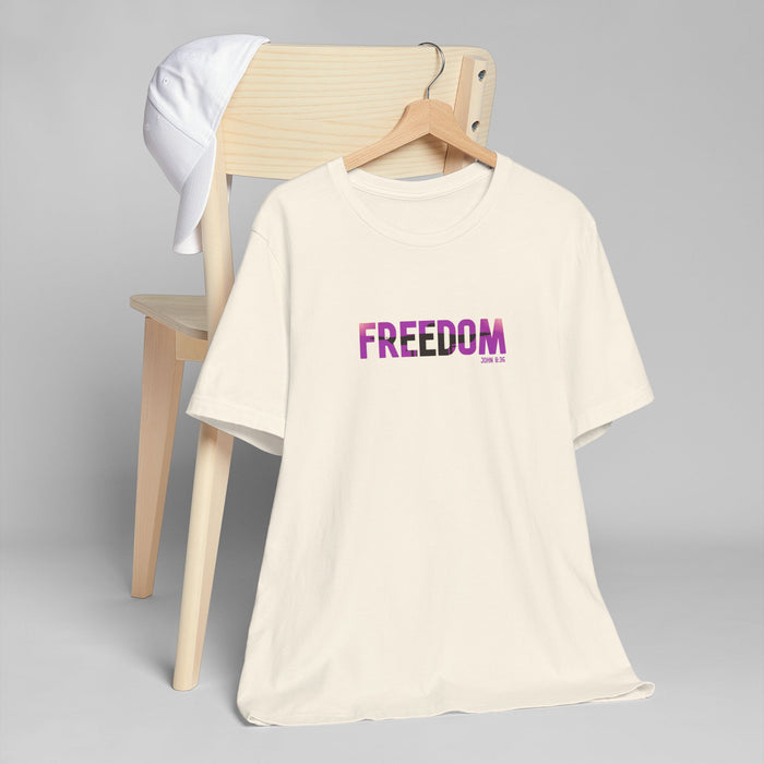Freedom Graphic Tee — Bold Pink Gradient "FREEDOM" T-Shirt