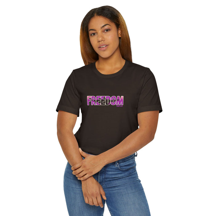 Freedom Graphic Tee — Bold Pink Gradient "FREEDOM" T-Shirt