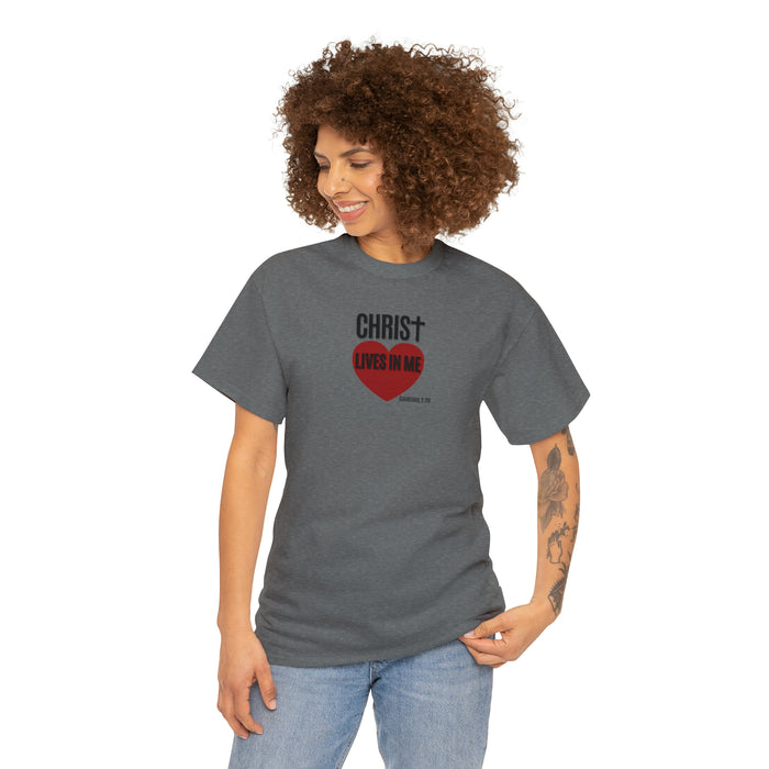 Christ Lives in Me Women’s Unisex Heavy Cotton Tee