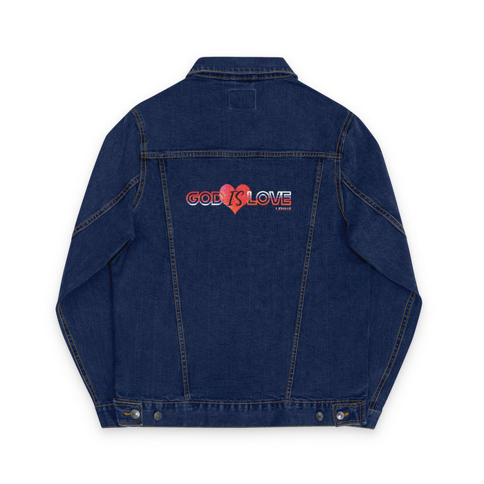 God is Love Embroidered Unisex Denim Jacket
