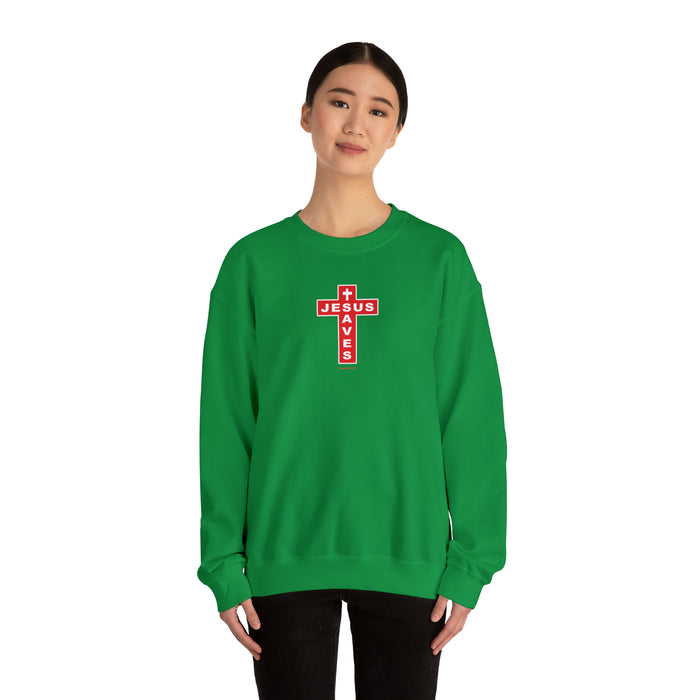 Jesus Saves Men’s Unisex Heavy Blend™ Crewneck Sweatshirt