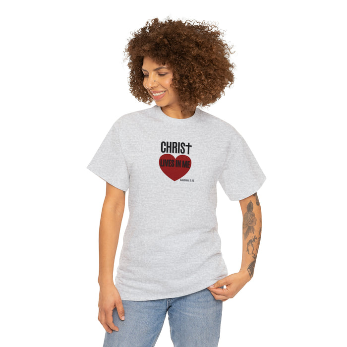 Christ Lives in Me Women’s Unisex Heavy Cotton Tee