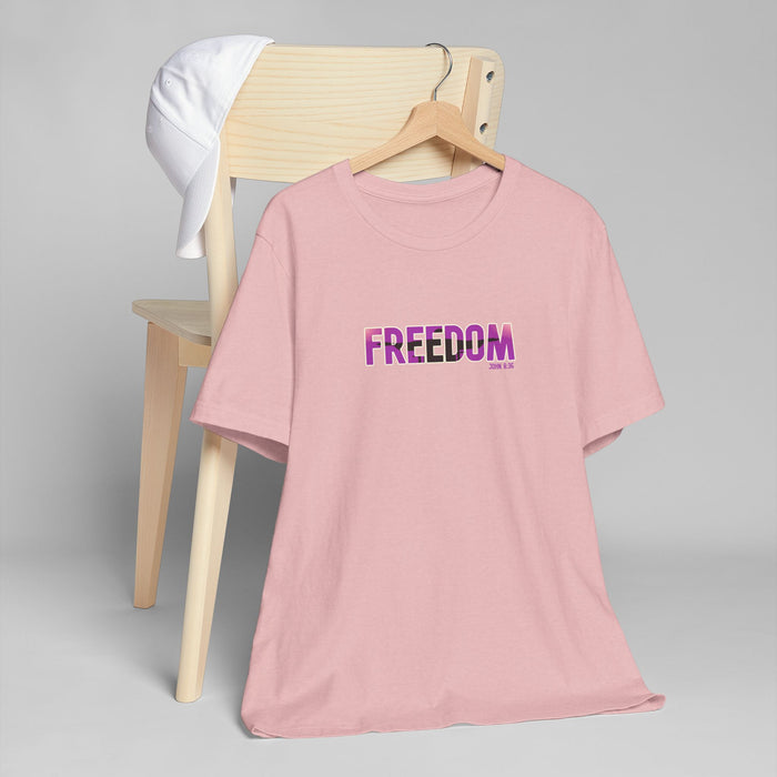 Freedom Graphic Tee — Bold Pink Gradient "FREEDOM" T-Shirt