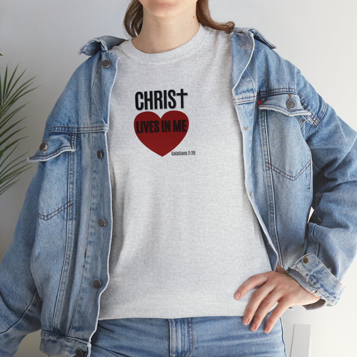 Christ Lives in Me Women’s Unisex Heavy Cotton Tee