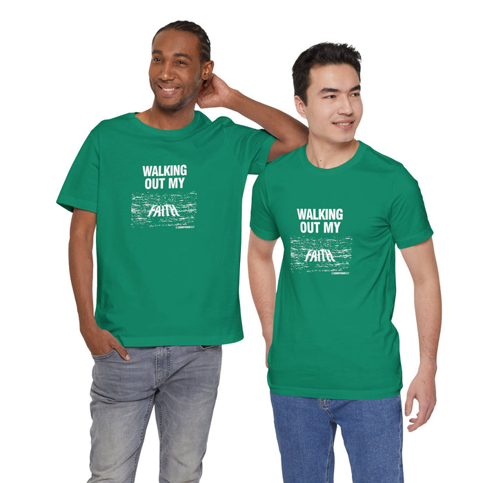 Walking Out My Faith Men’s Unisex Jersey Short Sleeve Tee