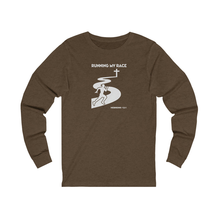 Running My Race Men’s Unisex Jersey Long Sleeve Tee