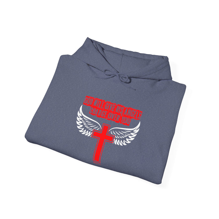 God Will Give His Angels Charge Over You Men’s Unisex Heavy Blend™ Hooded Sweatshirt