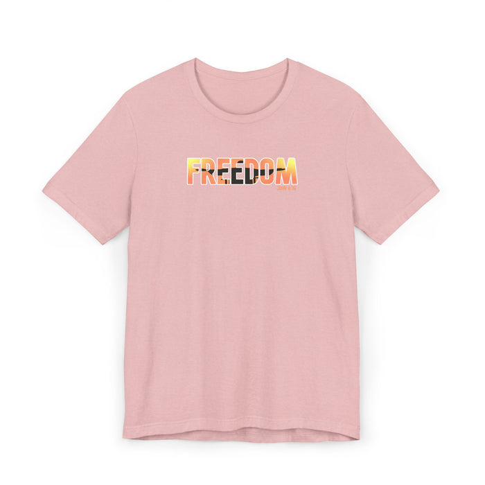 Freedom Sunset T-Shirt — Minimalist Pride Freedom Graphic Tee