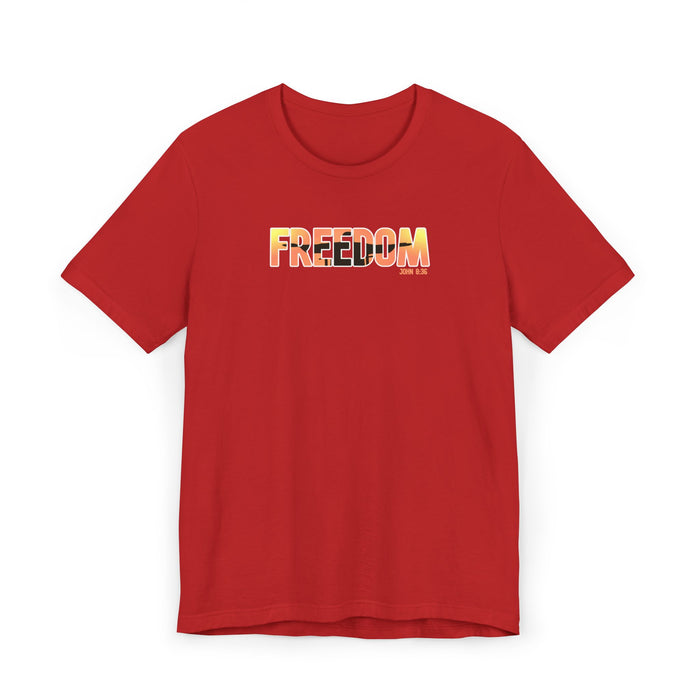 Freedom Sunset T-Shirt — Minimalist Pride Freedom Graphic Tee