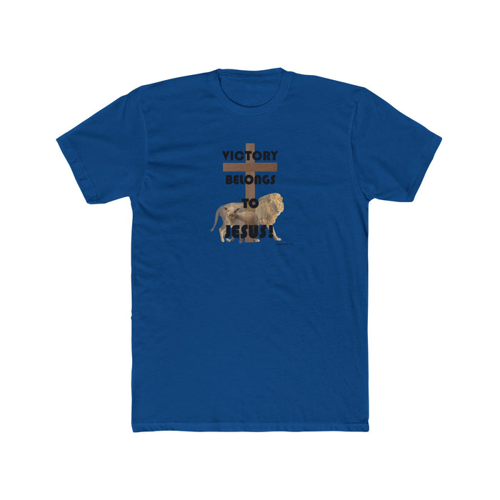 Victory Belongs To Jesus Men's Cotton Crew Tee