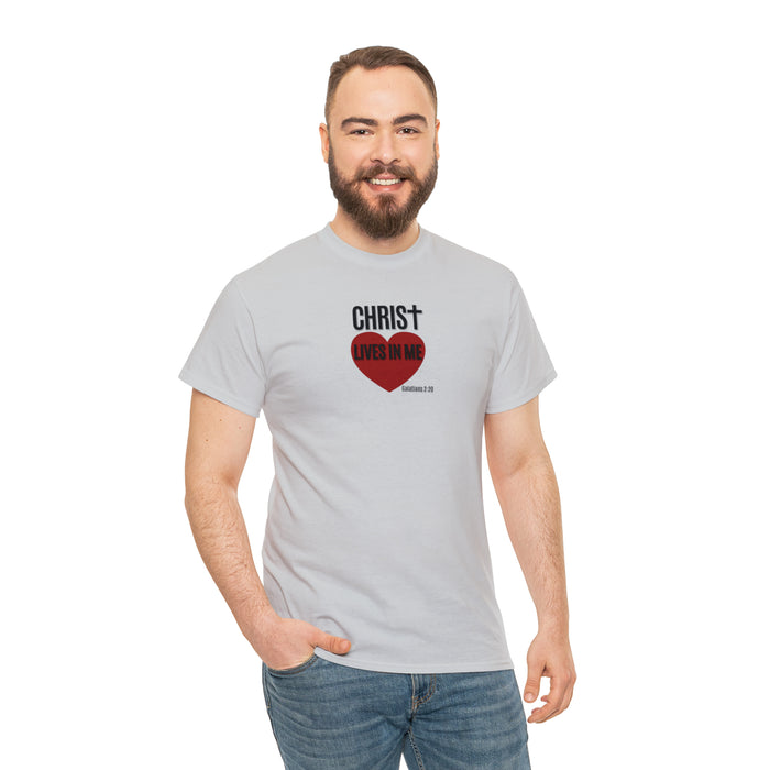 Christ Lives in Me Women’s Unisex Heavy Cotton Tee