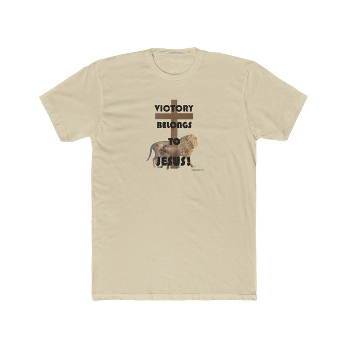 Victory Belongs To Jesus Men's Cotton Crew Tee