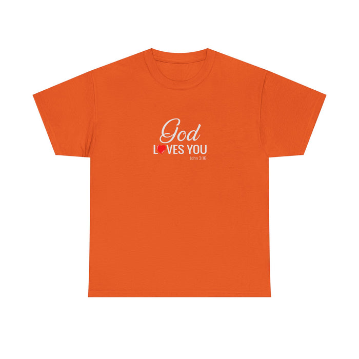God Loves You Unisex Heavy Cotton Tee