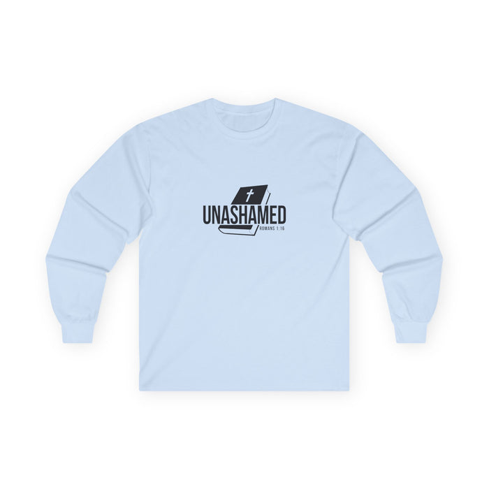 Unashamed Women’s Unisex Long Sleeve Tee - Unashamed Faith Shirt for Believers, Christian Apparel, Inspirational Gift, Casual Wear, Spiritual Fashion