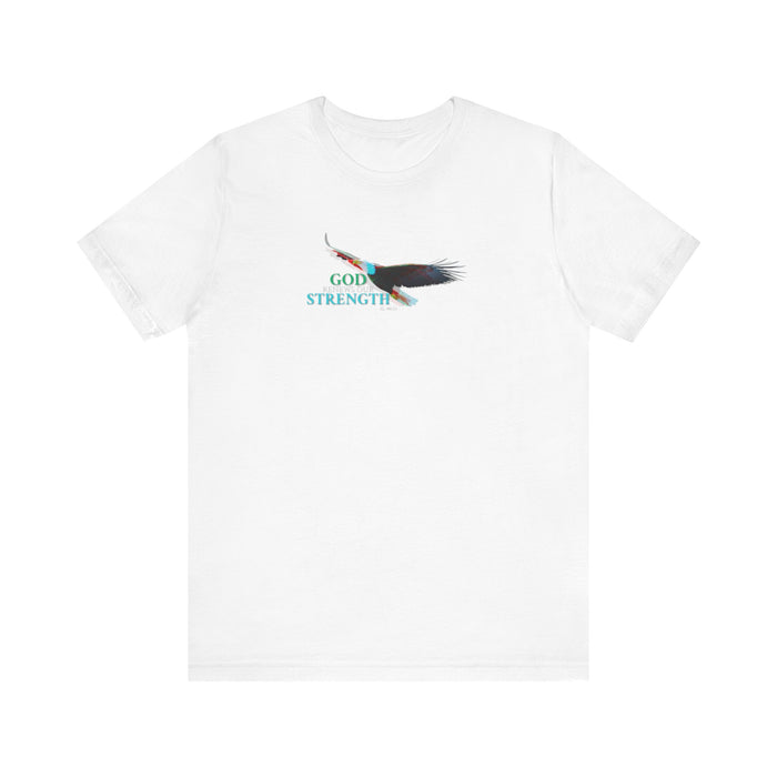 God Renews My Strength Men’s Unisex T-Shirt - Inspirational Eagle Design