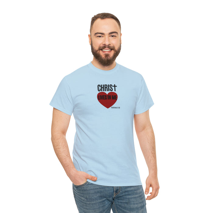 Christ Lives in Me Women’s Unisex Heavy Cotton Tee