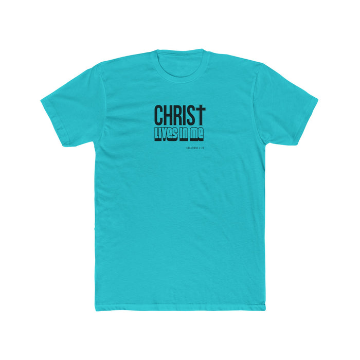 Christ Lives in Me Men's Cotton Crew Tee