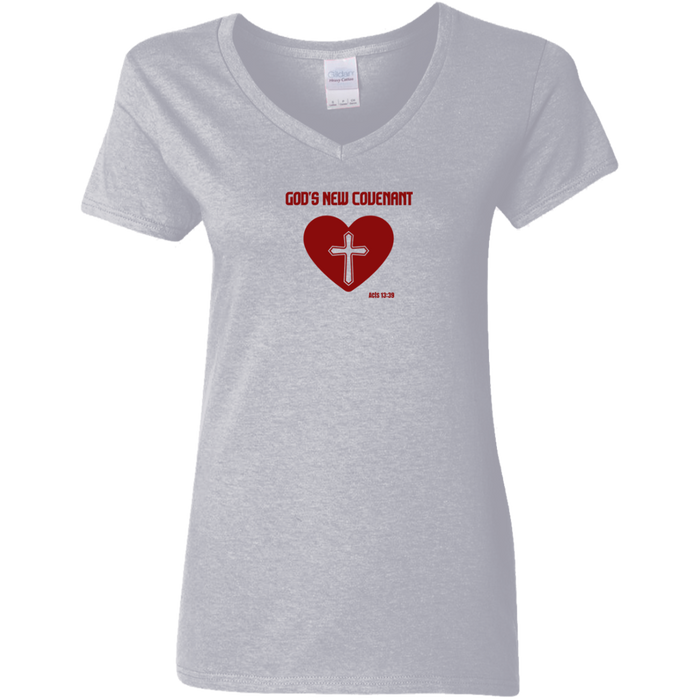 God’s New Covenant Ladies V-Neck Tee