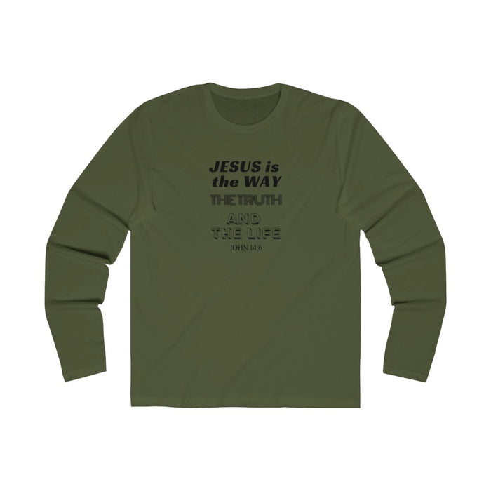 Jesus Is The Only Way Men's Long Sleeve Crew Tee