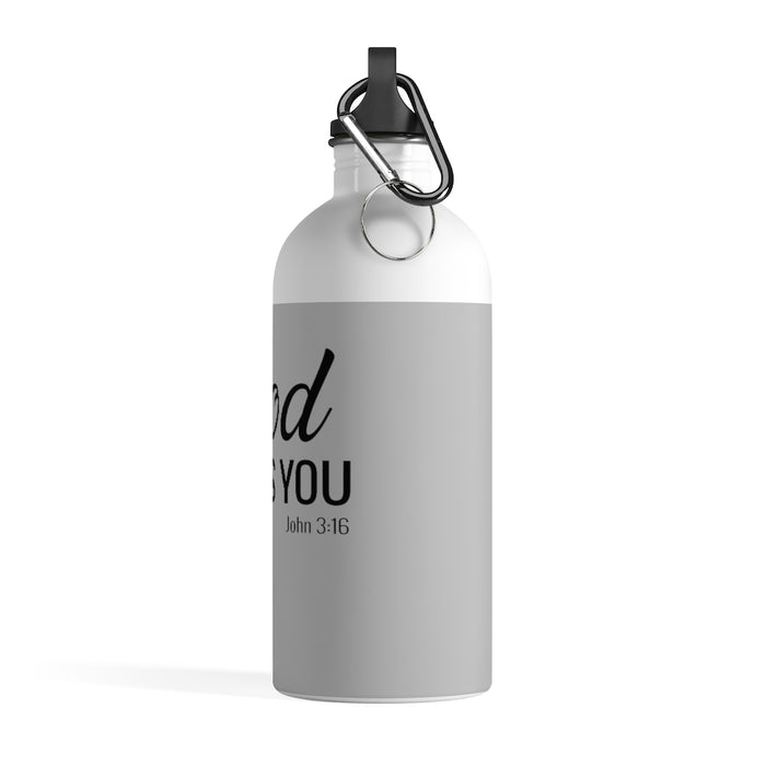 God Loves You Stainless Steel Water Bottle