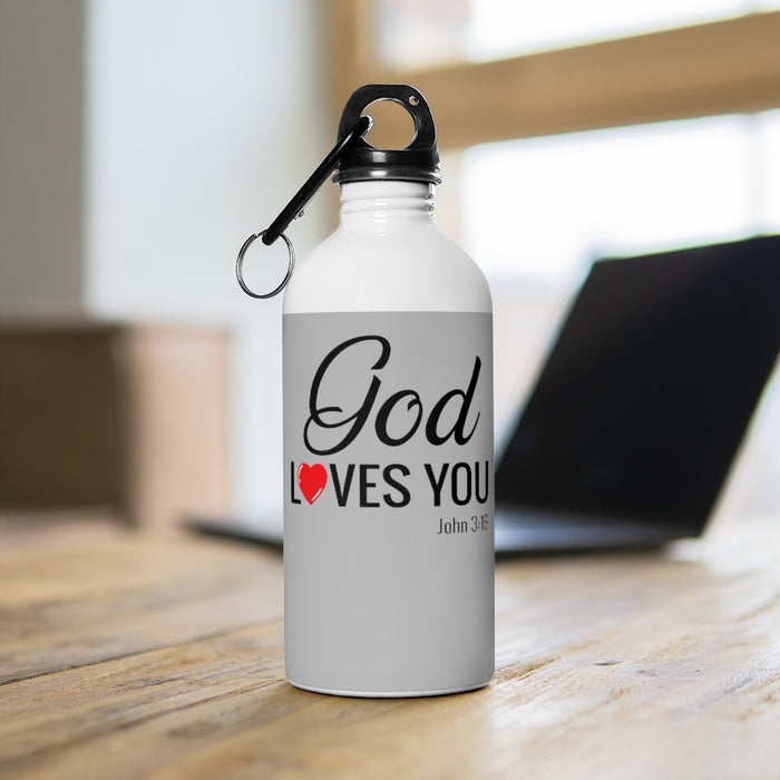 God Loves You Stainless Steel Water Bottle