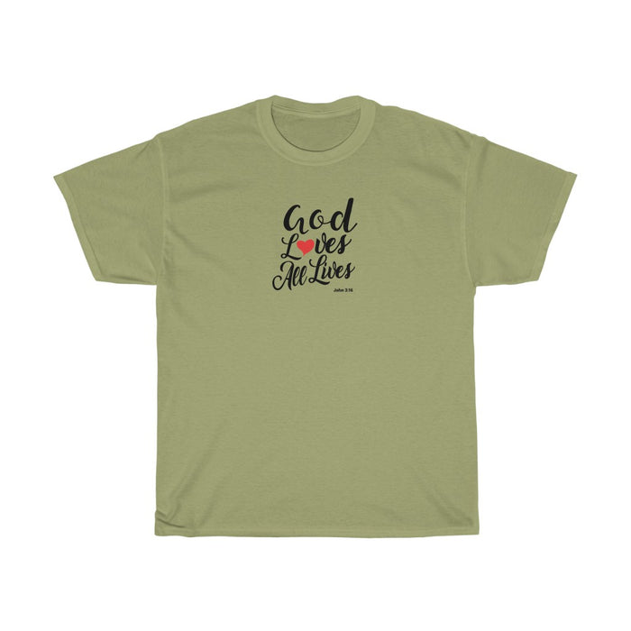 God Loves All Lives Women Unisex Heavy Cotton Tee