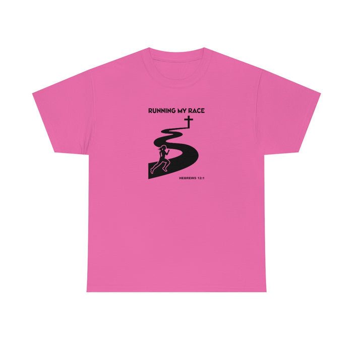 Running My Race Women Unisex Heavy Cotton Tee