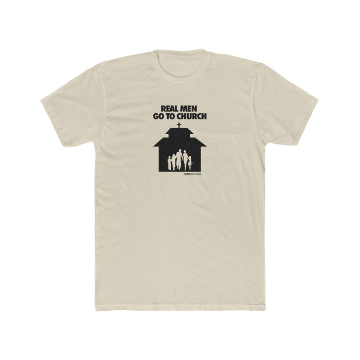 Real Men Go To Church Men's Cotton Crew Tee