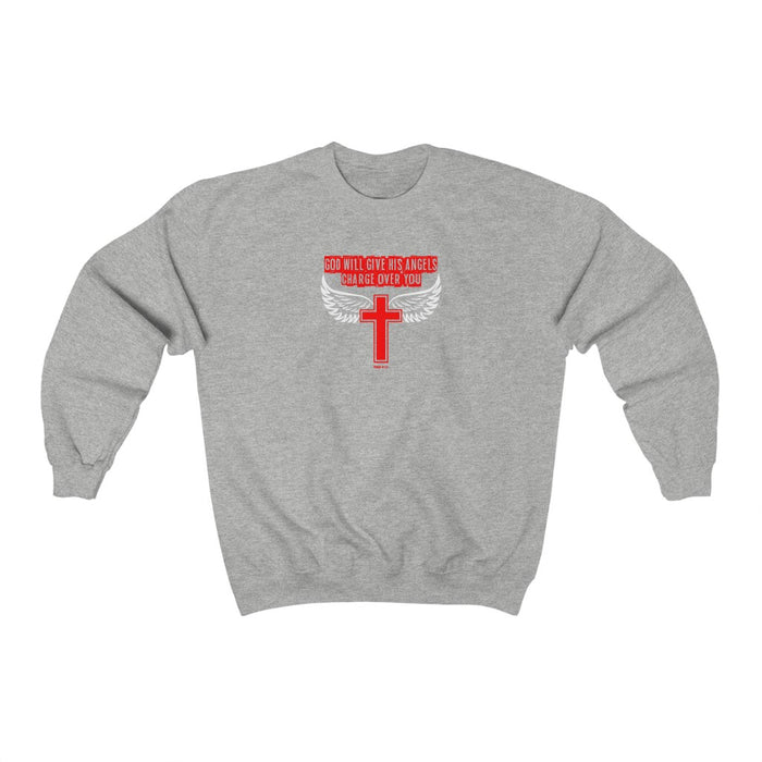 God Will Give His Angels Charge Over You Men’s Unisex Heavy Blend™ Crewneck Sweatshirt