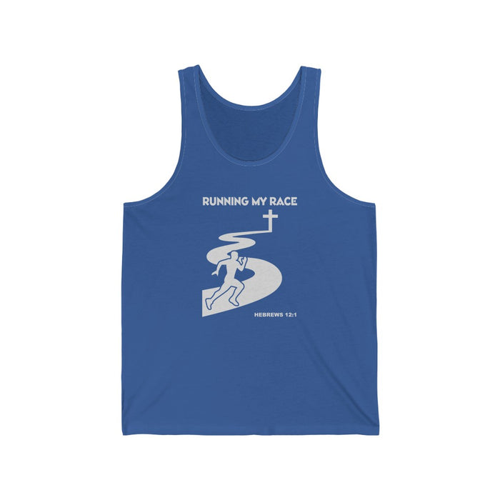 Running My Race Men Unisex Jersey Tank