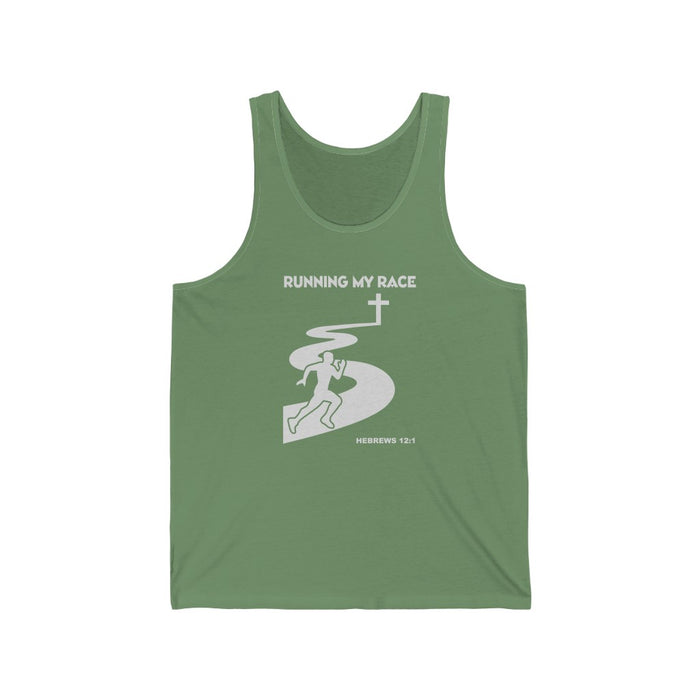 Running My Race Men Unisex Jersey Tank