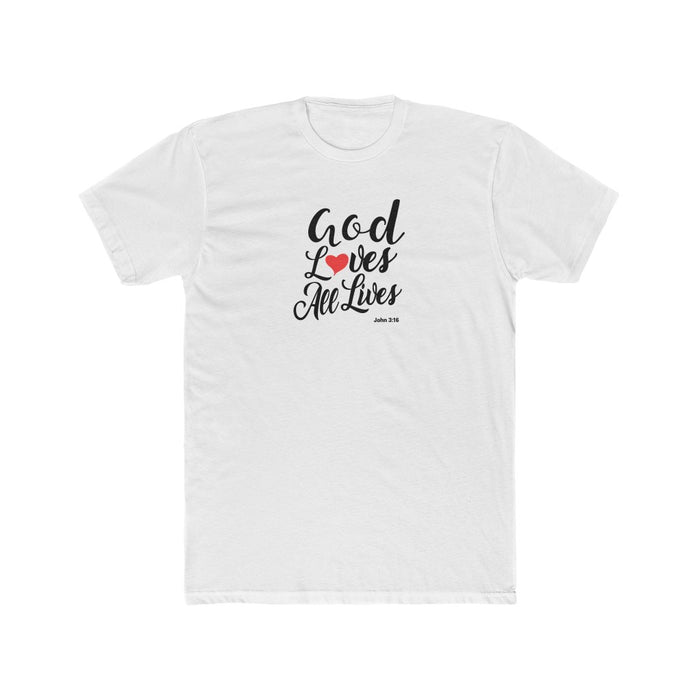 God Loves All Lives Men's Cotton Crew Tee