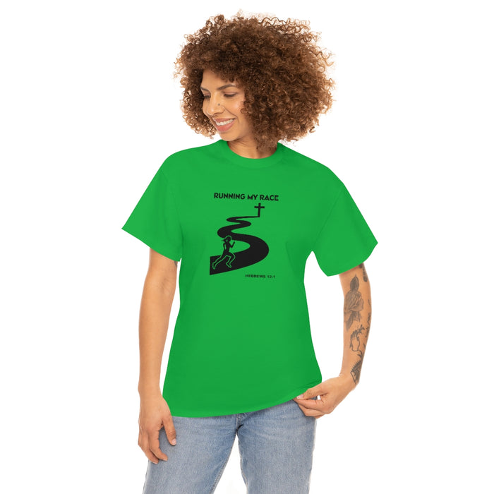 Running My Race Women Unisex Heavy Cotton Tee