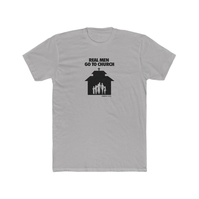 Real Men Go To Church Men's Cotton Crew Tee