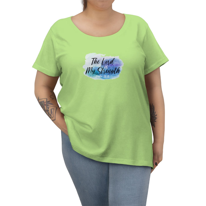 The Lord is My Strength Women's Curvy Tee