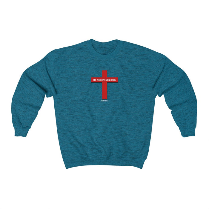 Fix Your Eyes on Jesus Men Unisex Heavy Blend™ Crewneck Sweatshirt