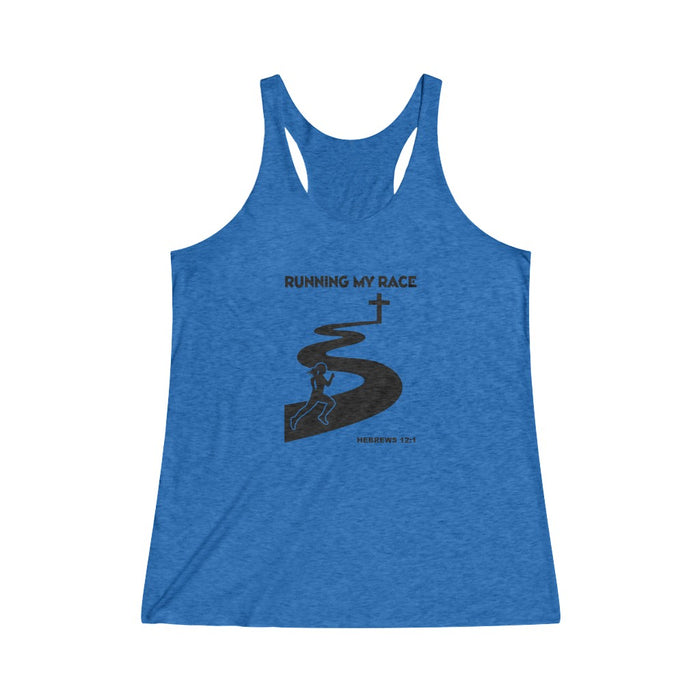 Running My Race Women's Tri-Blend Racerback Tank