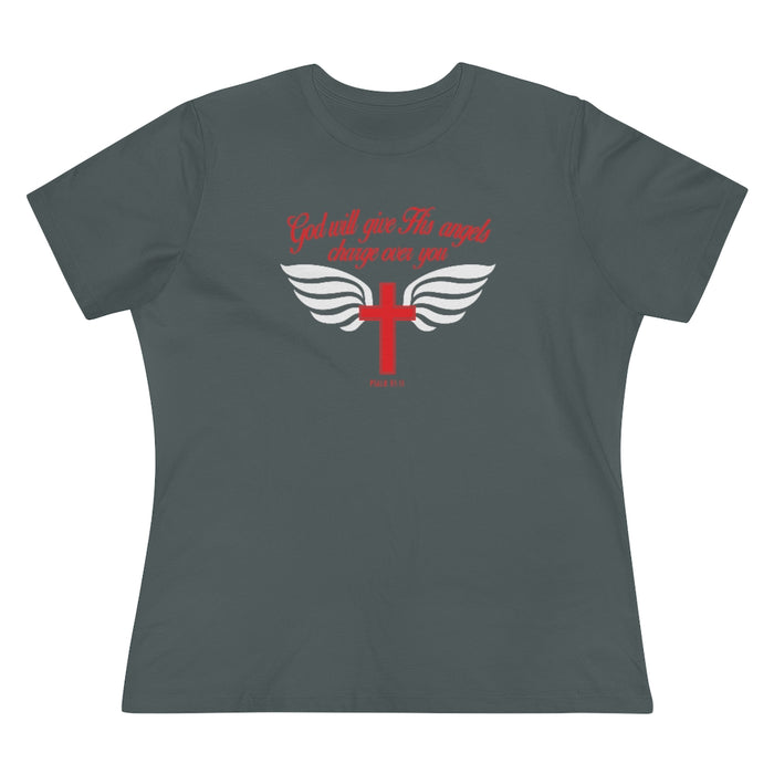 God Will Give His Angels Charge Over You Women's Premium Tee