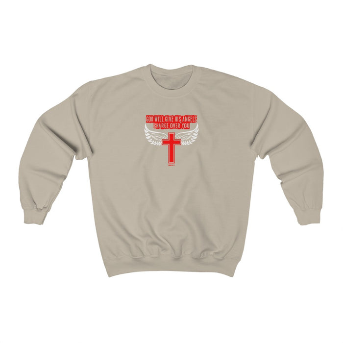 God Will Give His Angels Charge Over You Men’s Unisex Heavy Blend™ Crewneck Sweatshirt