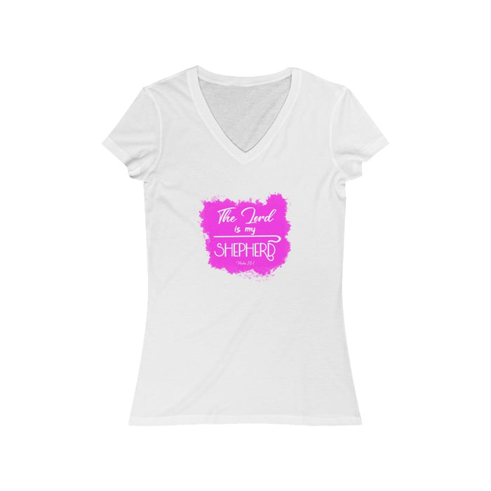 The Lord is My Shepherd Women's Jersey Short Sleeve V-Neck Tee