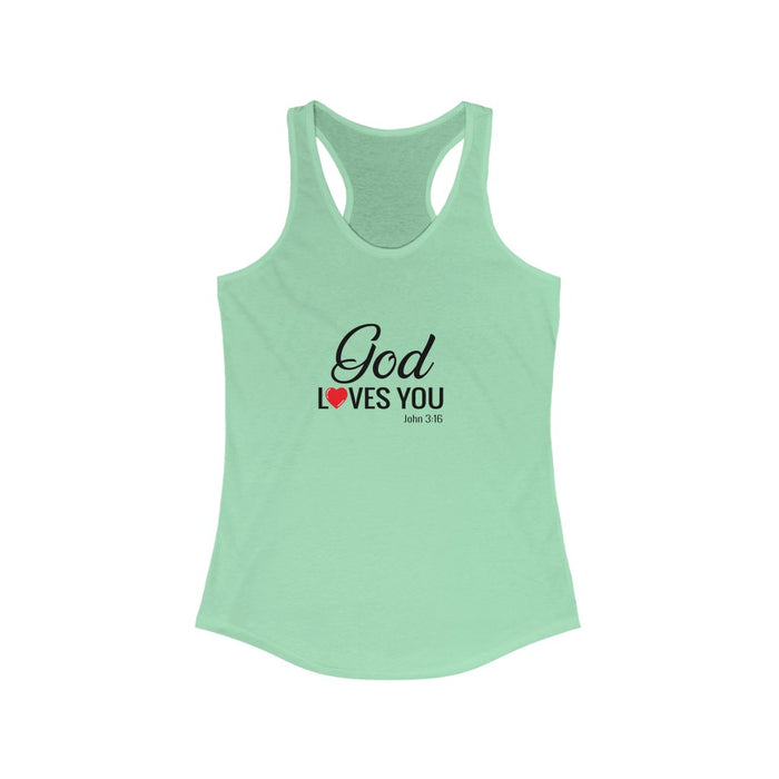 God Loves You Women's Ideal Racerback Tank