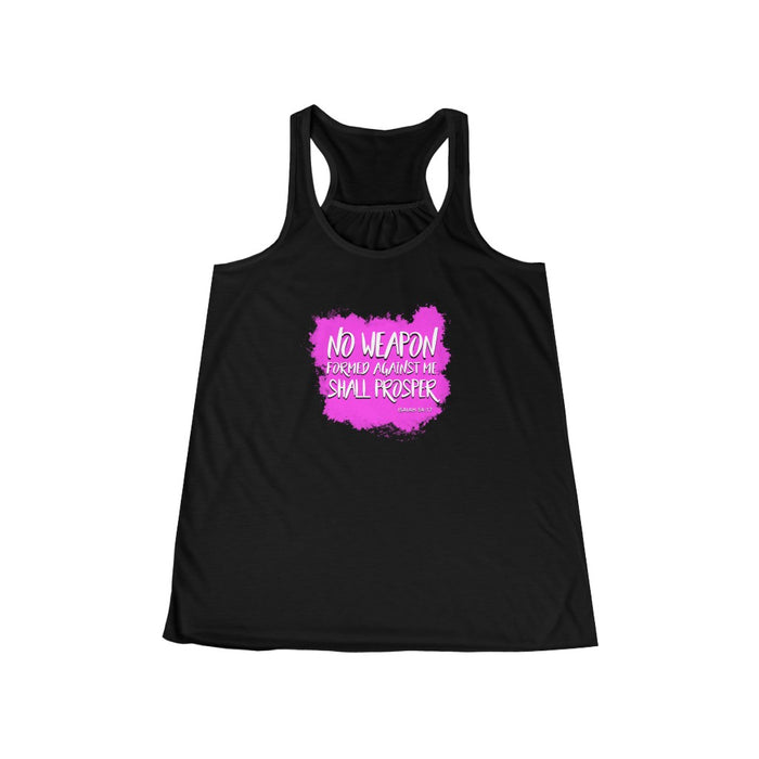 No Weapon Formed Against Me Shall Prosper Women's Flowy Racerback Tank