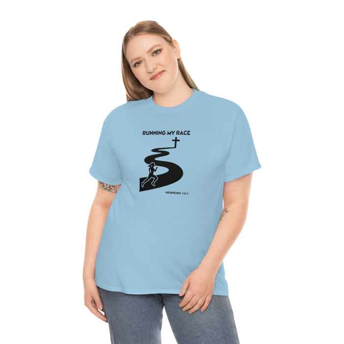 Running My Race Women Unisex Heavy Cotton Tee