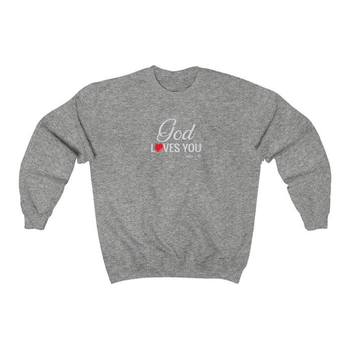 God Loves You Women Unisex Heavy Blend™ Crewneck Sweatshirt