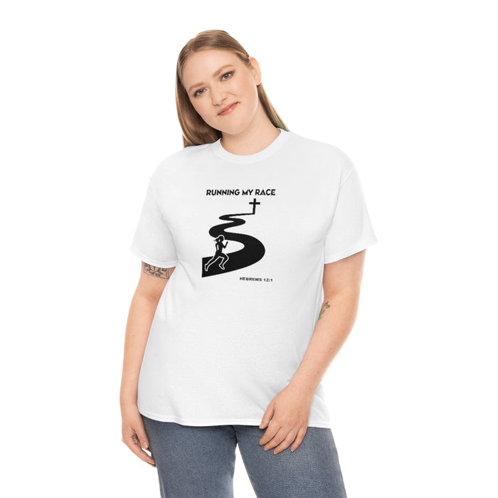 Running My Race Women Unisex Heavy Cotton Tee